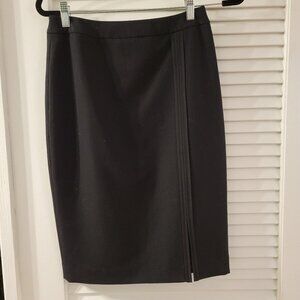 Tommy Hilfiger Black Pencil Skirt Size 2 NWT Knee Length Stretch Career Wear